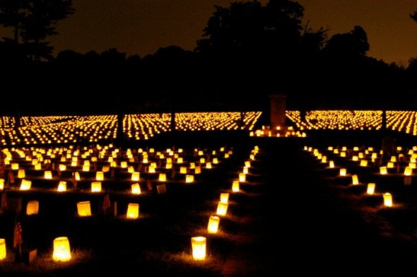 Taken at the Memorial Day luminaria in 2011, it is scenes like this at the National Cemetery in Fredericksburg that will forever leave me breathless. 