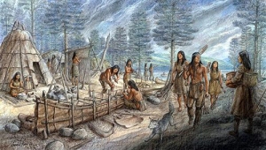 Illustration of an Abenaki Village 